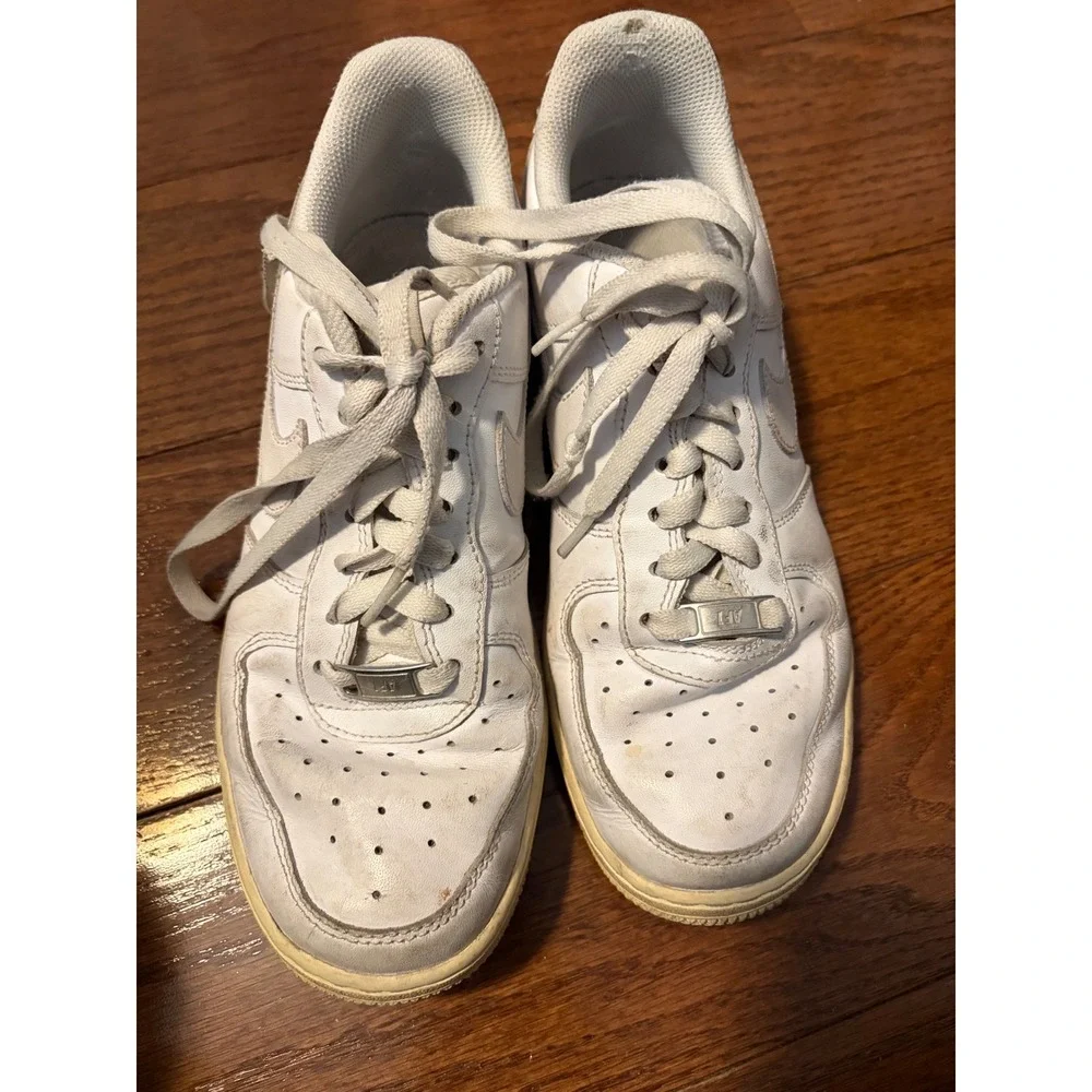 Nike Air Force 1‎ Low White White Leather Sneakers 315115-112 Mens 8 Womens 9.5
